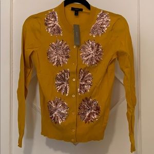 Jcrew Embellished Cotton Jackie Cardigan Sweater